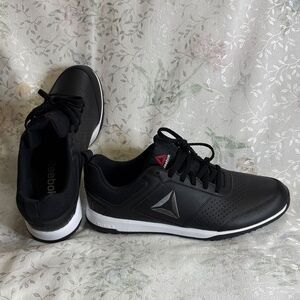 Reebok Men's Black and White Athletic Shoes